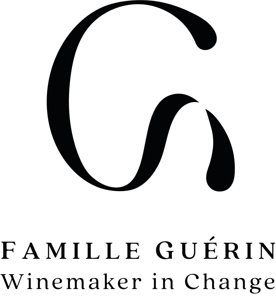 Black logo of the Famille Guérin estate in Change, Burgundy, France